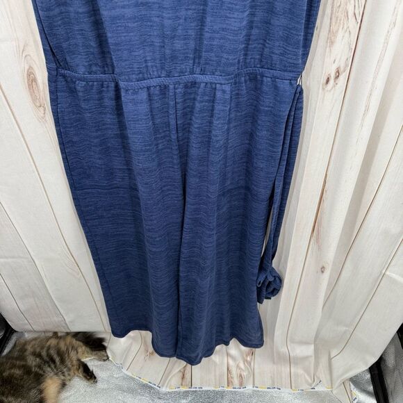 Talbots Women’s XL Blue Vneck Wide Leg Jumpsuit with Belt - Picture 2 of 7